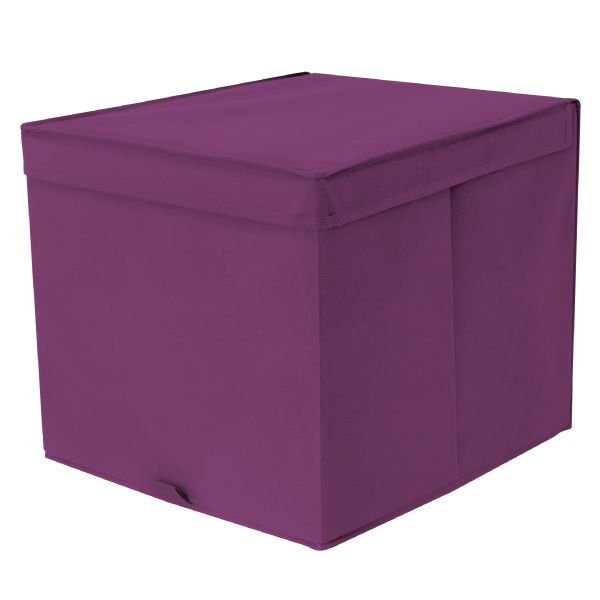 Caixa Organizadora Tecido Roxa 35x44x33cm Spaceo