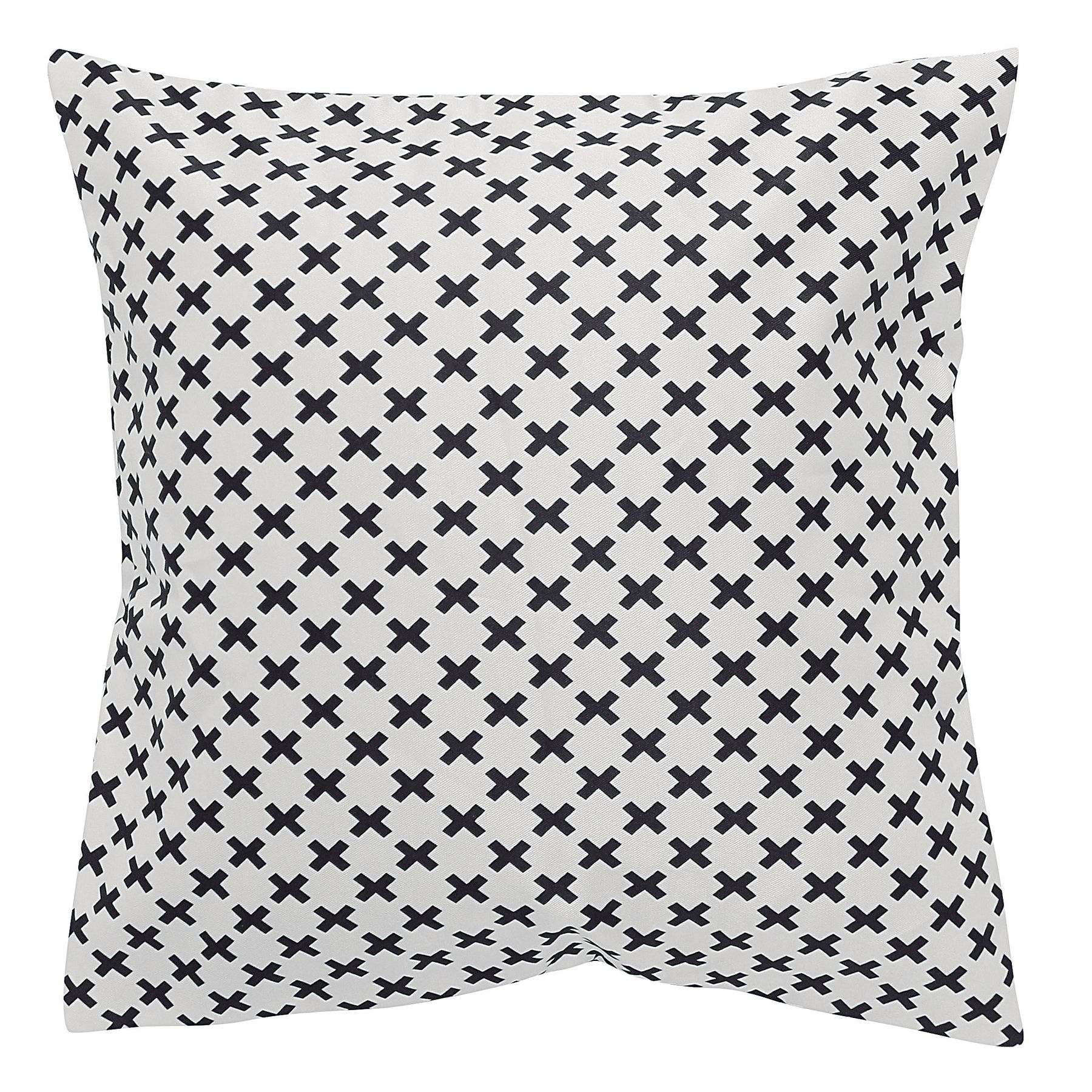 Capa de Almofada Monochrome Cross Preta e Branca 43x43cm