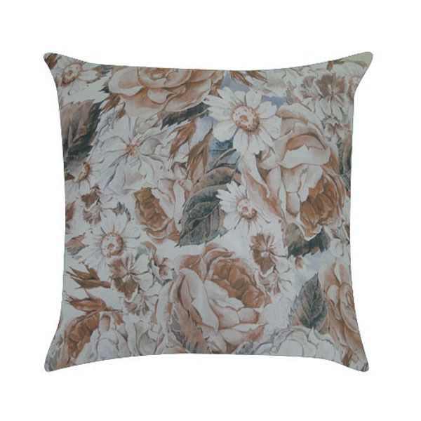 Capa de Almofada Panamá Floral Marrom 45x45cm