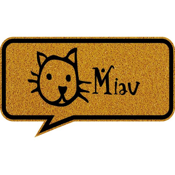 Capacho Forma Miau Bege 30x70cm