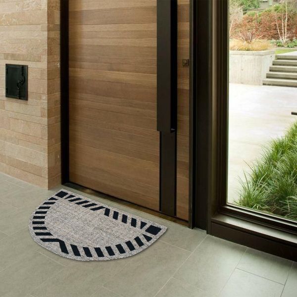 Capacho Sisal Meia Lua Cinza 45x75cm