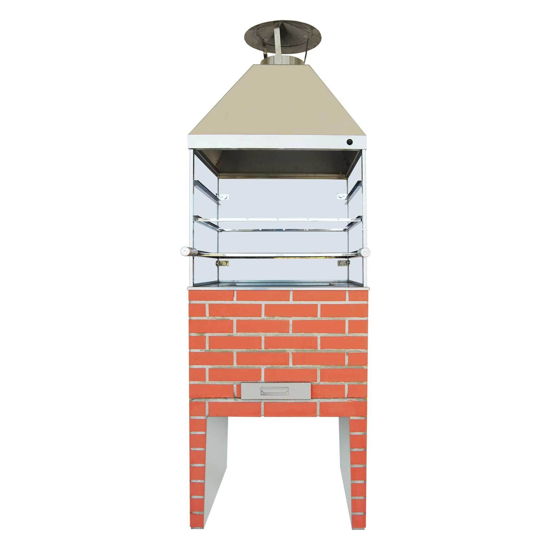 Churrasqueira Concreto Refratário Cristal 65cm Estilo Cerâmica Atacadão Lazer