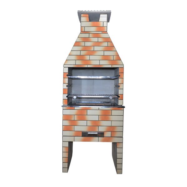 Churrasqueira de Concreto Pré-Moldado Revestida Bege Mesclada 85cm Redentor