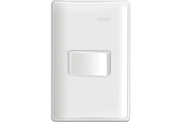 Conjunto 1 Interruptor Horizontal Simples 10a 220v Simon 19 Branco