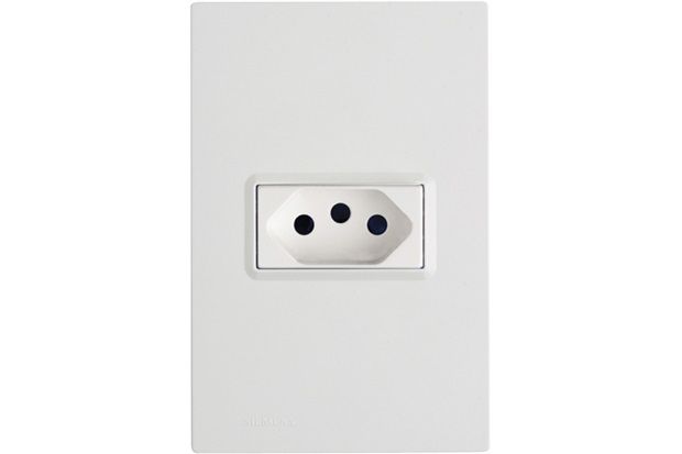 Conjunto 1 Tomada 2p T 10a com Placa 4x2 Delta Branco