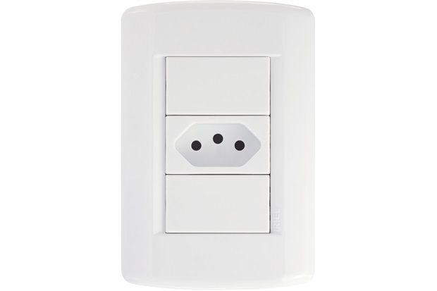 Conjunto 1 Tomada 2p T 10a com Placa 4x2 Talari Branco