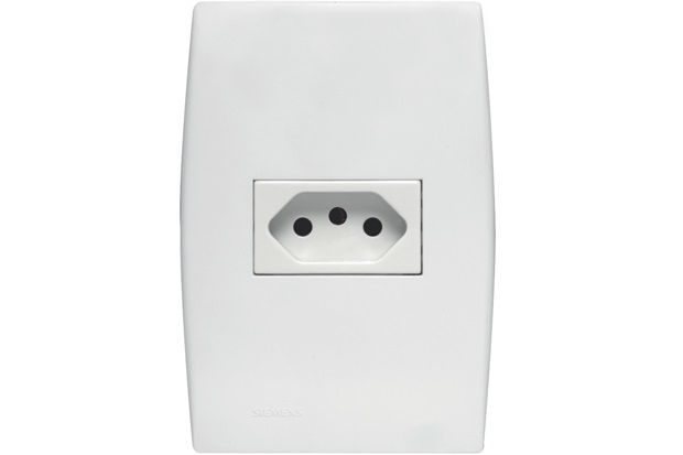 Conjunto 1 Tomada 2p T 10a Horizontal com Placa 4x2 Ilus Branco