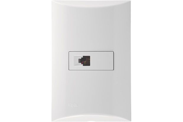 Conjunto 1 Tomada de Telefone Rj11 com Placa 4x2 Brava Branco