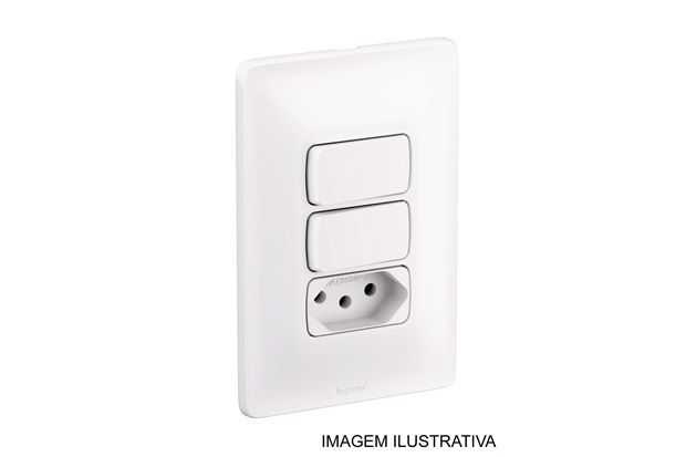 Conjunto de 1 Interruptor Simples, 1 Interruptor Paralelo E 1 Tomada 2p T 10 a 250 V 4x2 680116