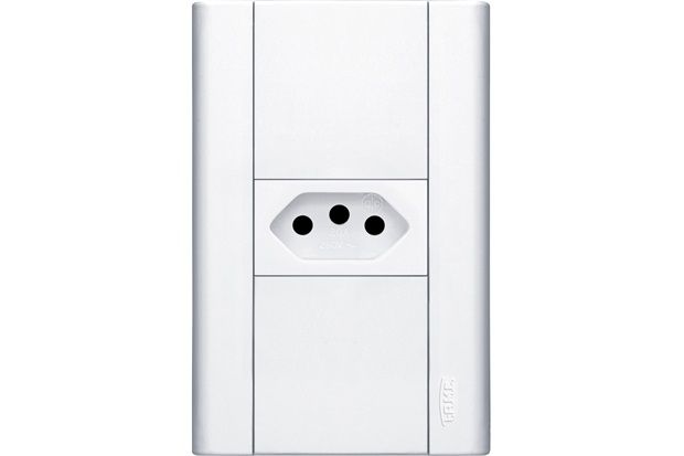 Conjunto de Tomada 2p T com Placa Modulare 10a 250v