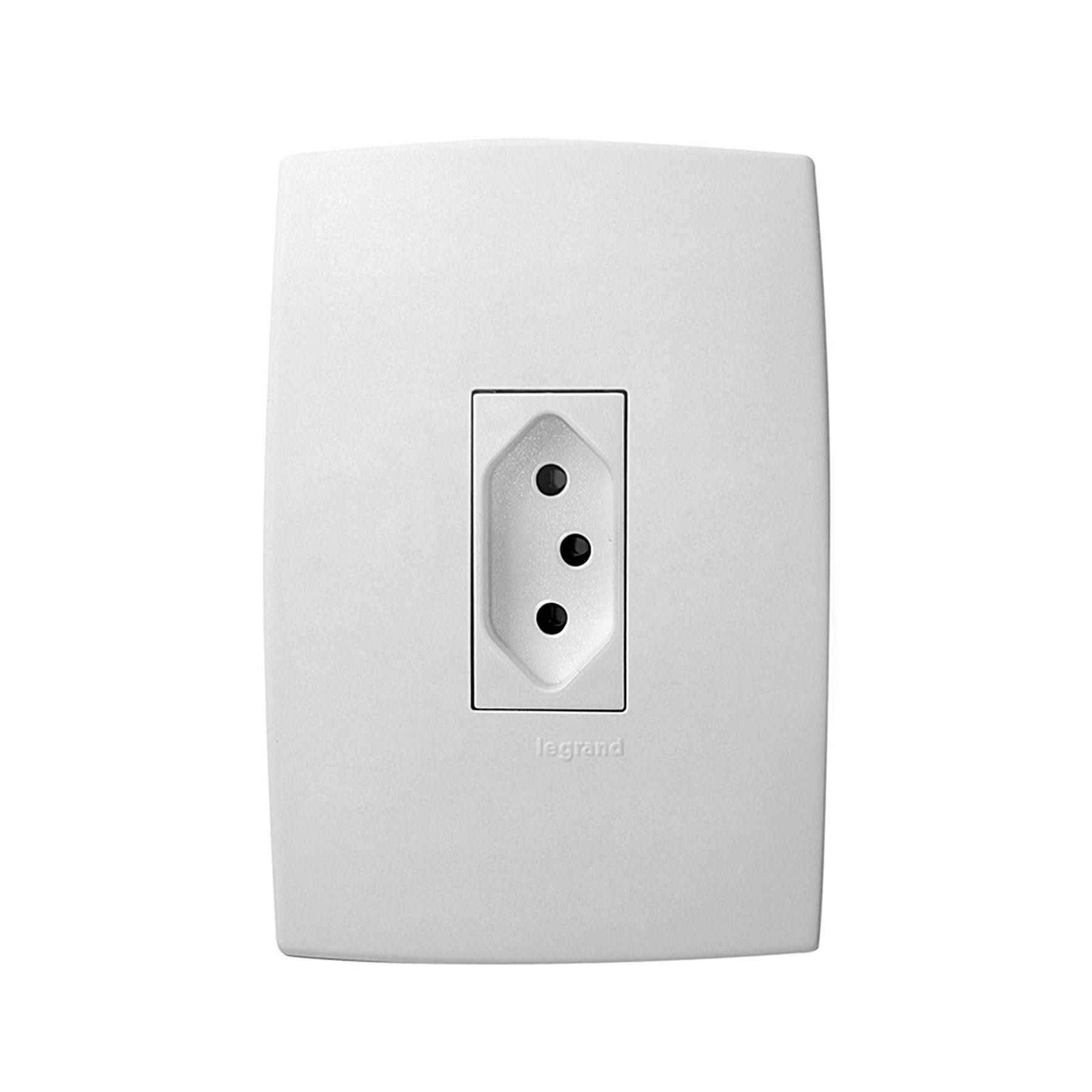 Conjunto de Tomada Energia 10A Branco Pial Plus Pial Legrand