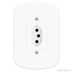 Conjunto montado de tomada 10A com placa 250V Blanc Fame