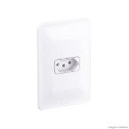 Conjunto montado de tomada 4x2 10A 250V com placa Zeffia Pial