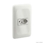 Conjunto montado de tomada 4x2 10A com placa branca Zuli Lorenzetti