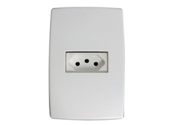 Conjunto Tomada 2 Polos Terra Horizontal 10a Branco 615080 Pplus