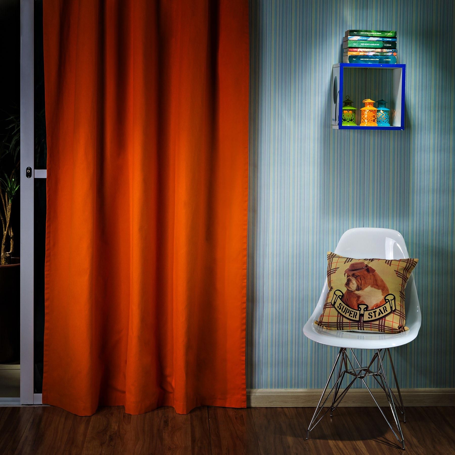 Cortina Cléa Laranja 1,40x2,60m