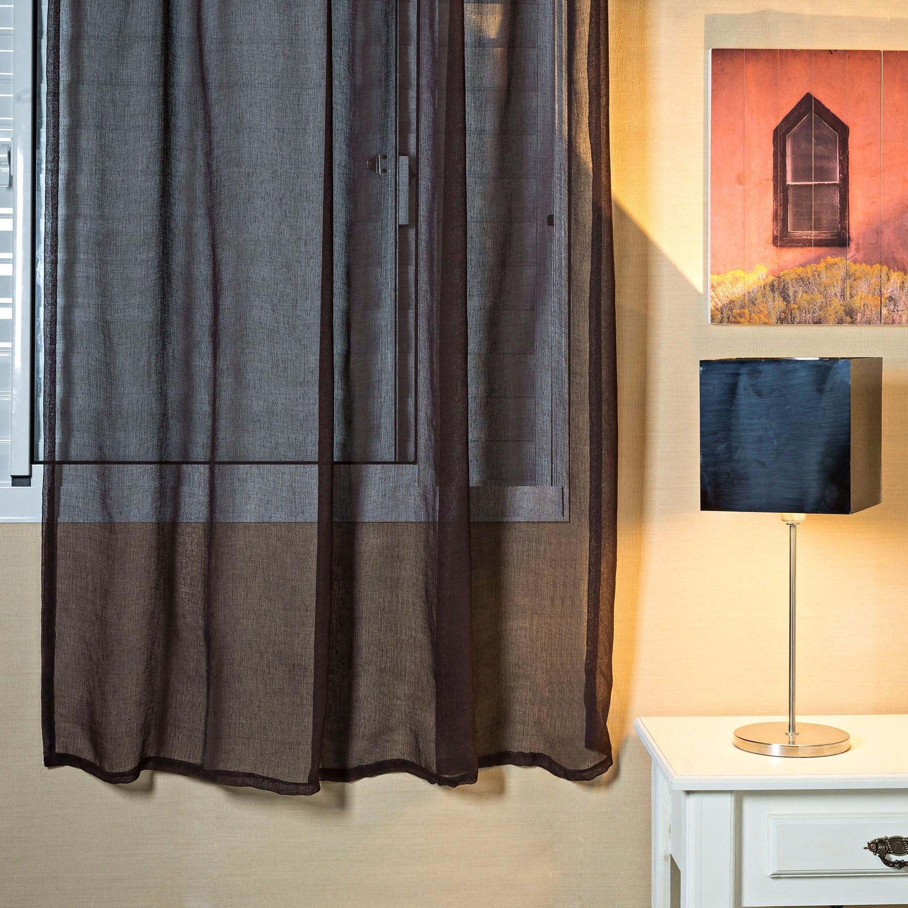 Cortina Faux Linen Chocolate 1,35x1,80m