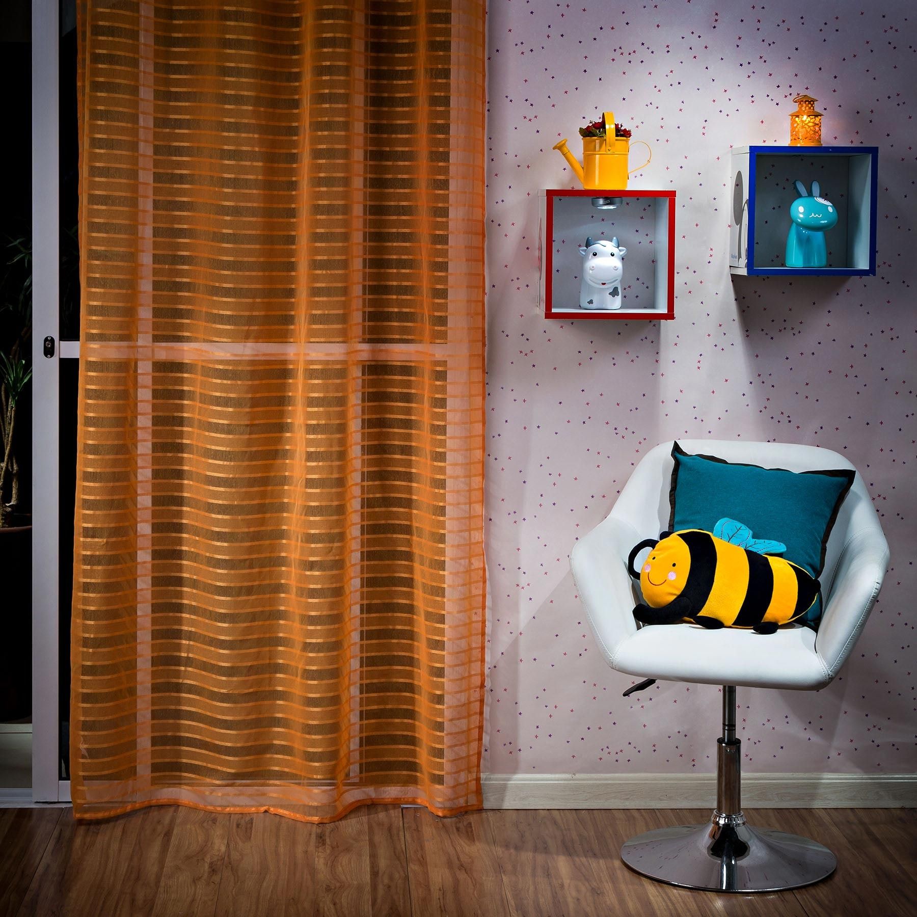 Cortina Fine Laranja 1,40x2,60m