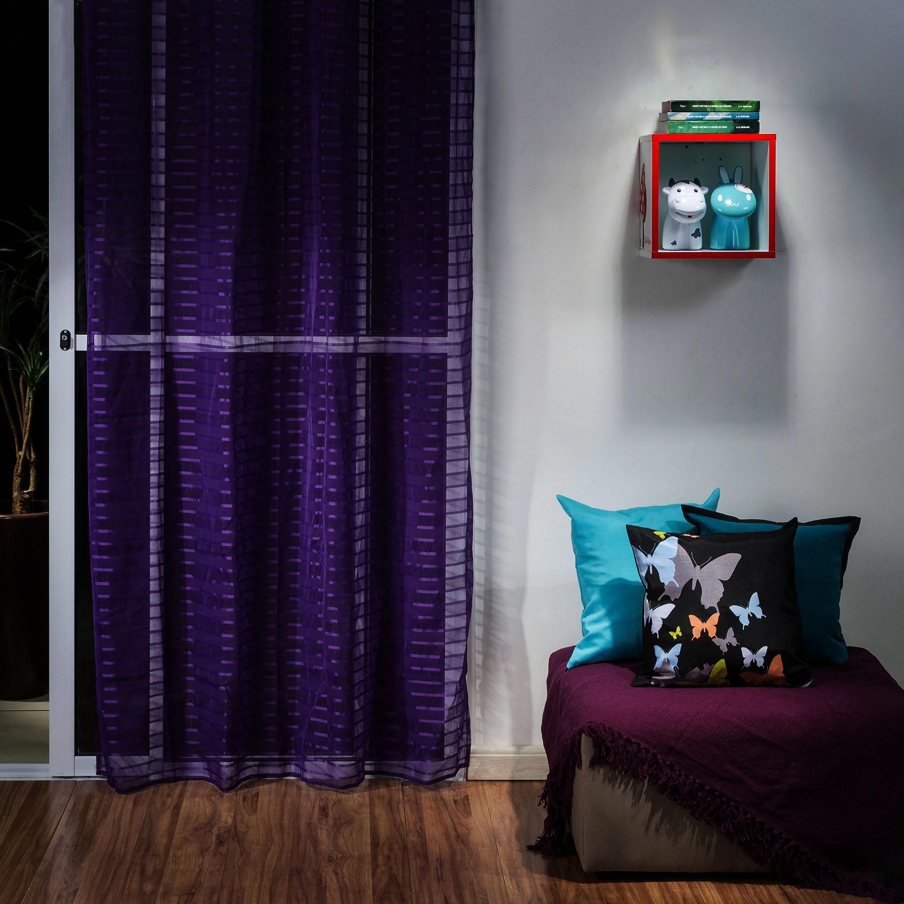 Cortina Fine Roxa 1,40x2,60m