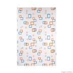 Cortina para box de vinil biodegradável 180x160cm Geométrico laranja Komlog