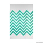 Cortina para box de vinil biodegradável 180x160cm Zig Zag verde Komlog