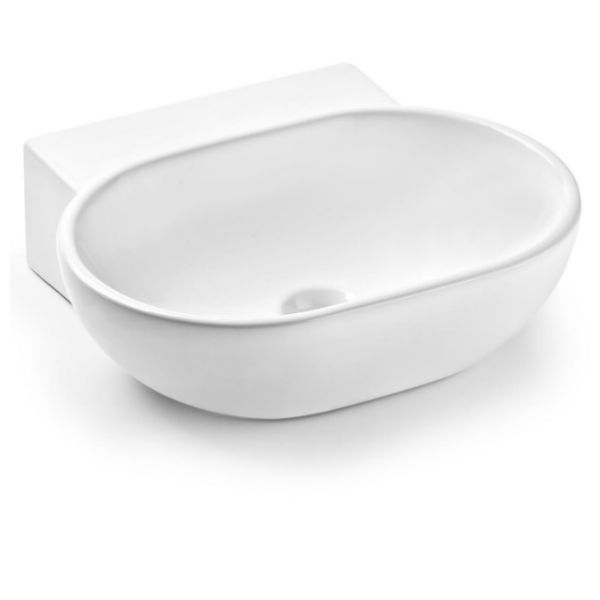 Cuba de Apoio Louça Oval Branca 40x45x13 Calypso Incepa