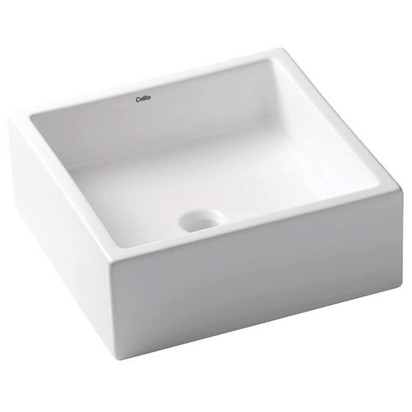 Cuba de Apoio Louça Quadrada Branca 35x35x13,50cm Q5 Celite
