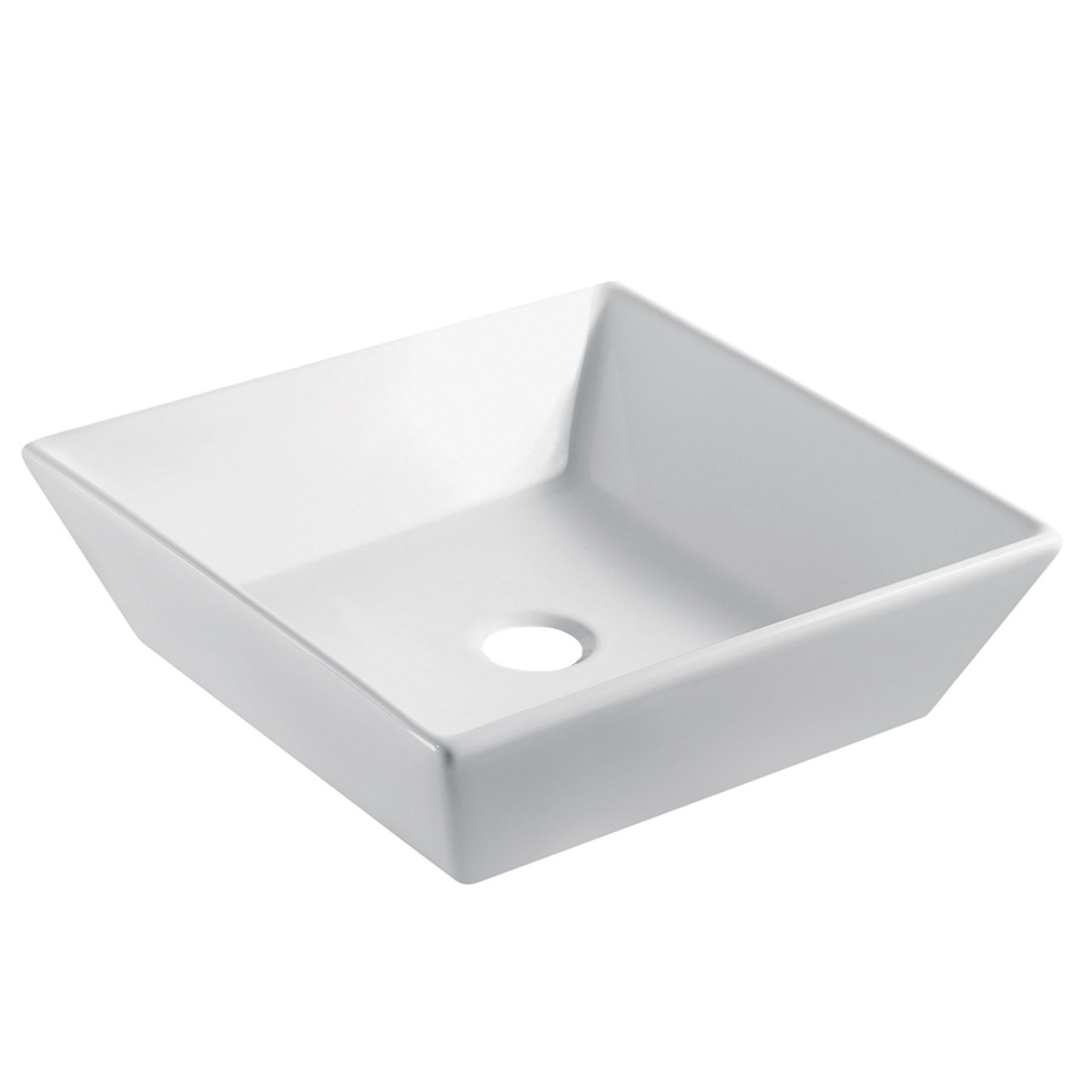 Cuba de Apoio Louça Quadrada Branca 42x42x12cm Lodge Importado