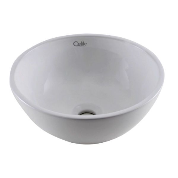 Cuba de Apoio Louça Redonda Branca 37x37x15cm R2 Celite