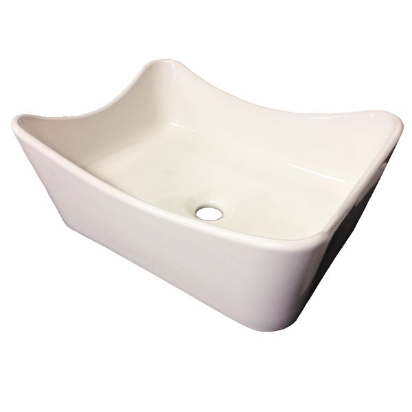 Cuba de Apoio Louça Retangular Branca 45x35x17,5cm Maya 45 Sensea