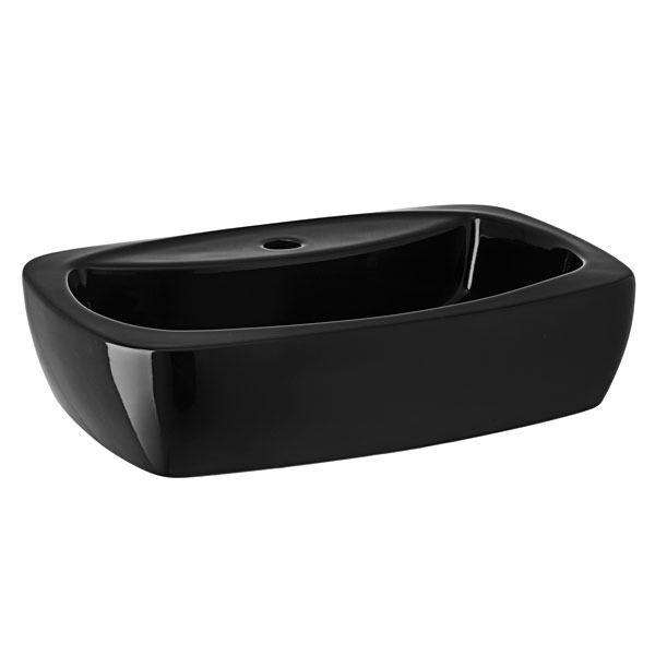 Cuba de Apoio Louça Retangular Preta 36x50x12,50cm Thema Incepa