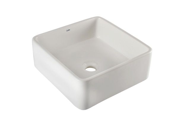 Cuba de Apoio para Banheiro Borda Arredondada Loft Branca 35x35cm