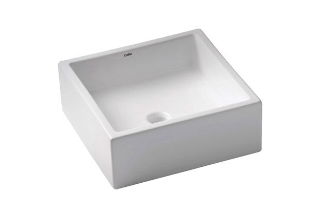 Cuba de Apoio para Banheiro Borda Reta Loft Branca 35x35cm