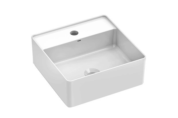 Cuba de Apoio para Banheiro com Mesa Platinum Branca 35x35cm