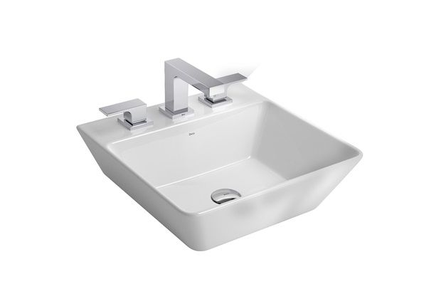 Cuba de Apoio para Banheiro Quadrada Branca 42x42cm