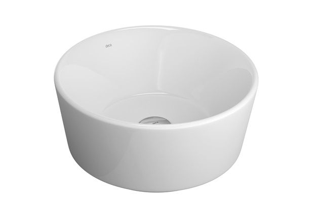 Cuba de Apoio para Banheiro Redonda Branca 36x36cm