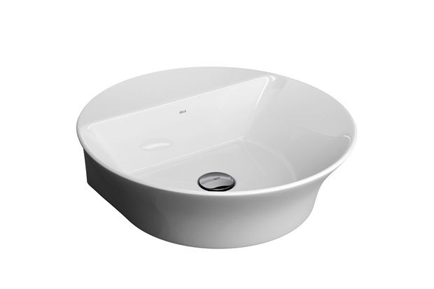 Cuba de Apoio para Banheiro Redonda Branca 46x44cm