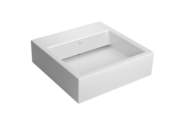 Cuba de Apoio Quadrada com Mesa E Válvula Oculta Branco Gelo