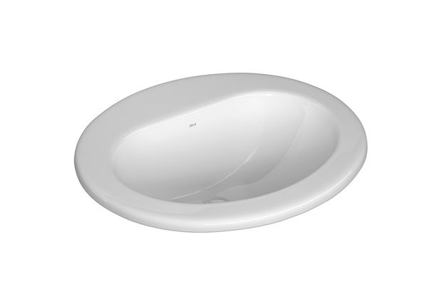 Cuba de Sobrepor Oval com Mesa E Ladrão Branco Gelo