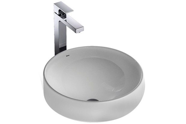 Cuba de Sobrepor para Banheiro Redonda Branca 40x40cm