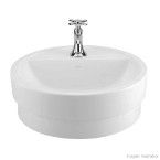 Cuba para banheiro de apoio ou sobrepor redonda 45,5cm L90 gelo Deca