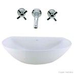 Cuba para banheiro de apoio oval 50x30cm L69 gelo Deca