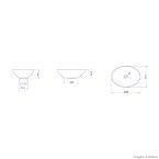 Cuba para banheiro de apoio oval 50x37cm L68 creme Deca