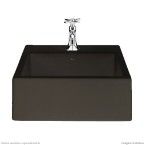 Cuba para banheiro de apoio quadrada com mesa 41x41cm L73 ébano fosco Deca