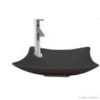 Cuba para banheiro de apoio quadrada L1039 46,5x46,5cm para torneira de bica alta ébano Deca