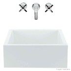 Cuba para banheiro de apoio quadrada L70 41x41cm gelo Deca