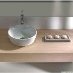 Cuba para banheiro de apoio redonda 39,5cm Loop branca Roca