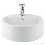 Cuba para banheiro de apoio redonda 40cm L71 gelo Deca