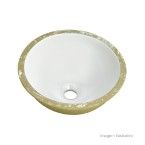 Cuba para banheiro de embutir redonda 36,5cm sem ladrão branca Celite