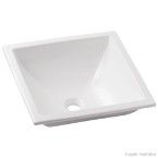 Cuba para banheiro de sobrepor quadrada Basic Q3 41x41cm branca Celite